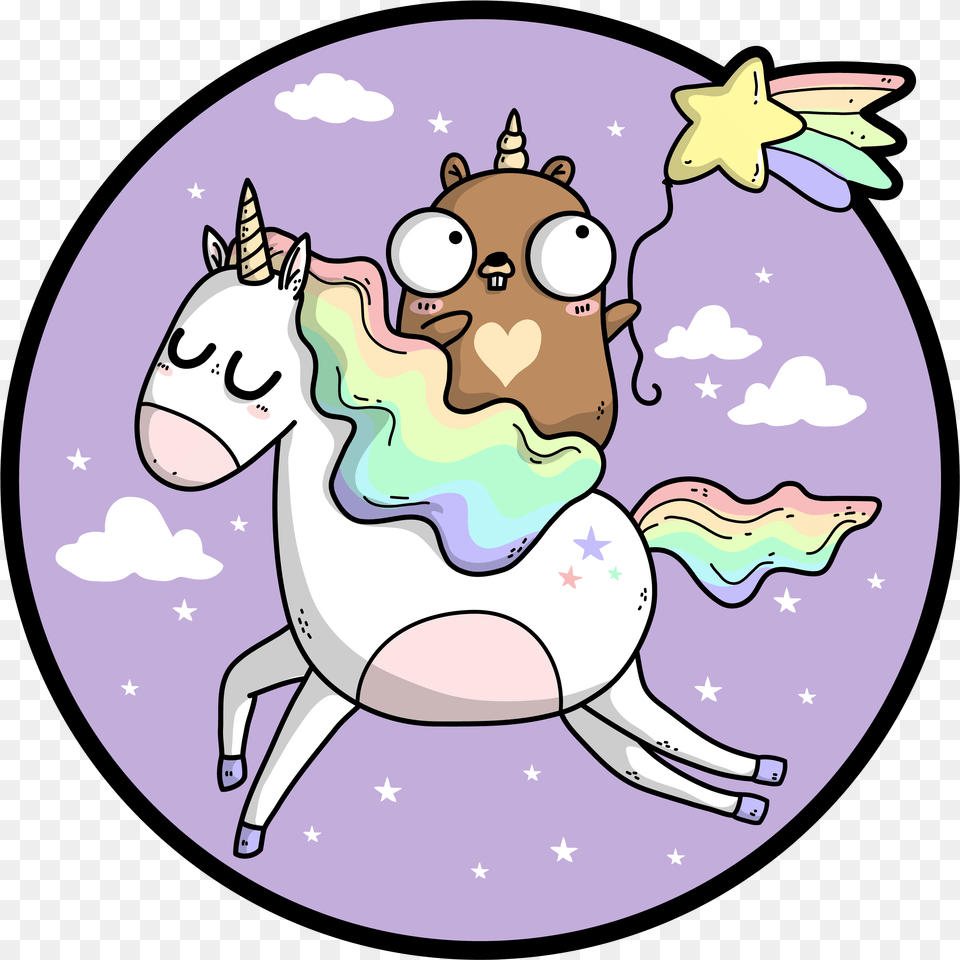 Golang Gopher Unicorn, Art Free Png Download