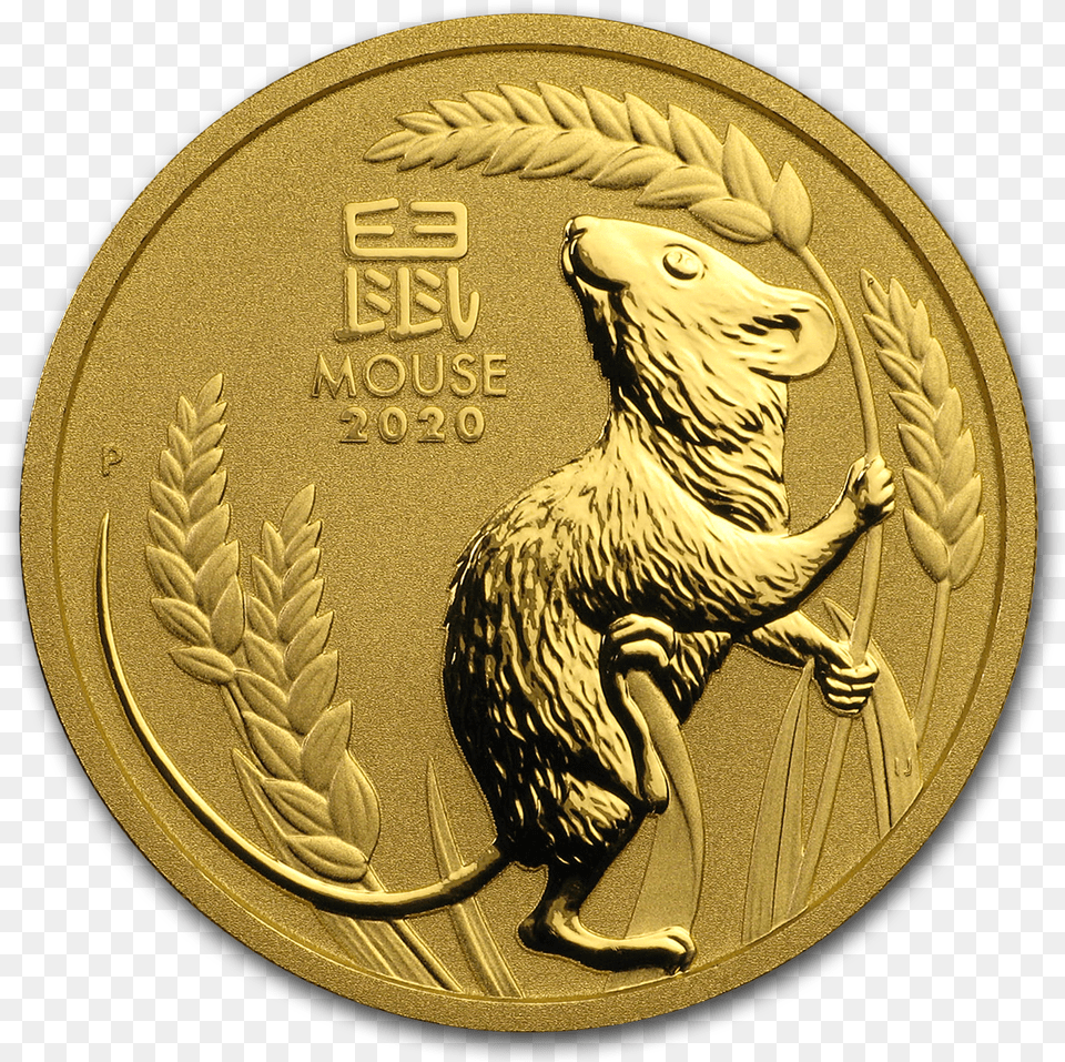 Gold 1oz Australian Lunar Mouse Round, Animal, Bird, Coin, Money Free Transparent Png