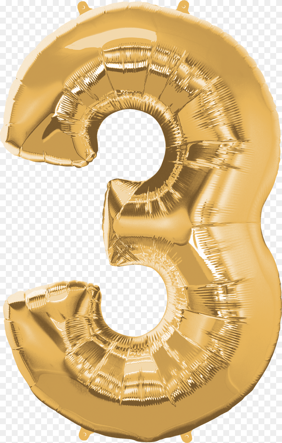 Gold 3 Balloon, Number, Symbol, Text, Chandelier Free Png