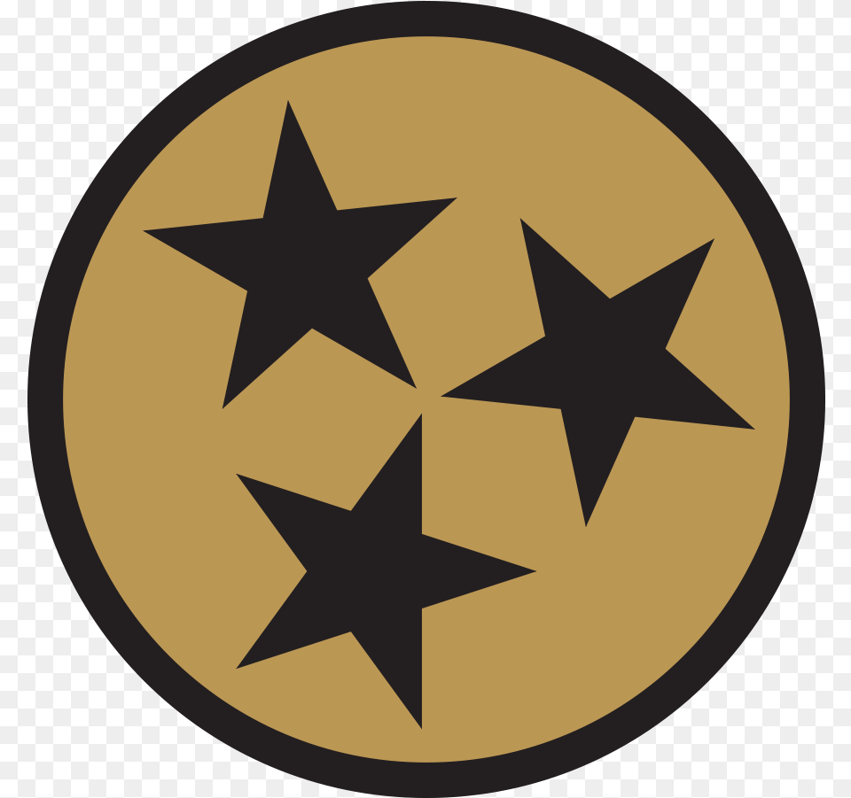 Gold 3 Tri Star Sticker Tennessee Tri Star Black And White, Star Symbol, Symbol Free Png