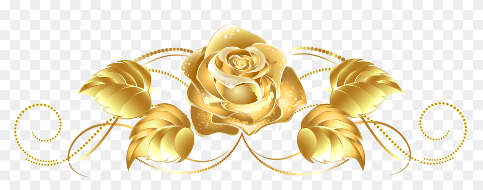 Gold, Plant, Rose, Flower, Art Free Png