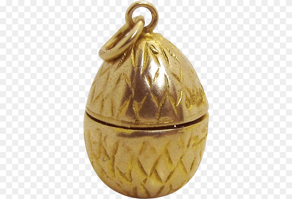 Gold 3d Easter Egg Charmopens To Baby Chick Inside, Accessories, Pottery Free Png
