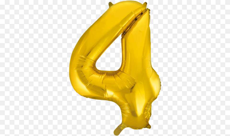 Gold 4 Balloon Numbers, Clothing, Lifejacket, Vest, Inflatable Png Image