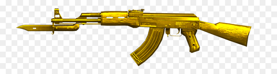 Gold Ak, Firearm, Gun, Rifle, Weapon Free Transparent Png