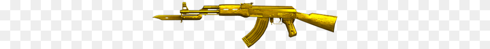 Gold Ak Gold Ak47 No Background, Firearm, Gun, Rifle, Weapon Png