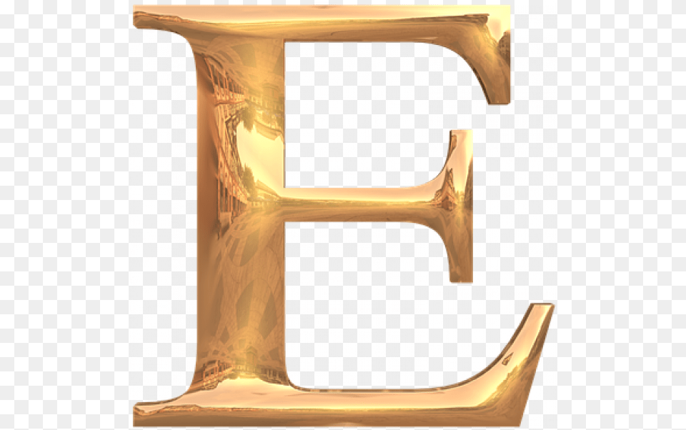 Gold Alphabet Letters Transparent Transparent Letter E, Musical Instrument, Brass Section, Accessories, Buckle Free Png