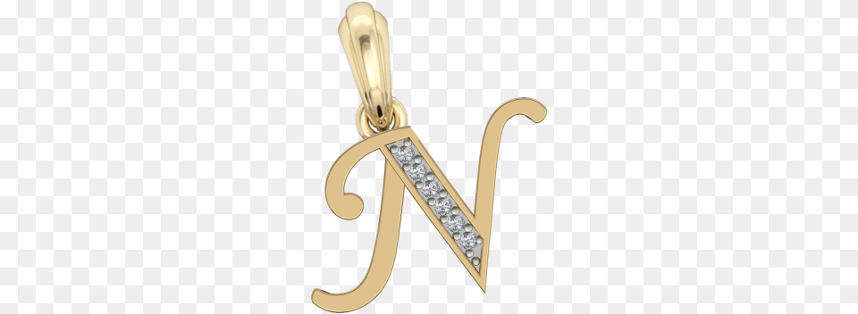 Gold Alphabet N Charm Jewelslane Gold Alphabet I Charm, Accessories, Earring, Jewelry, Smoke Pipe Png Image