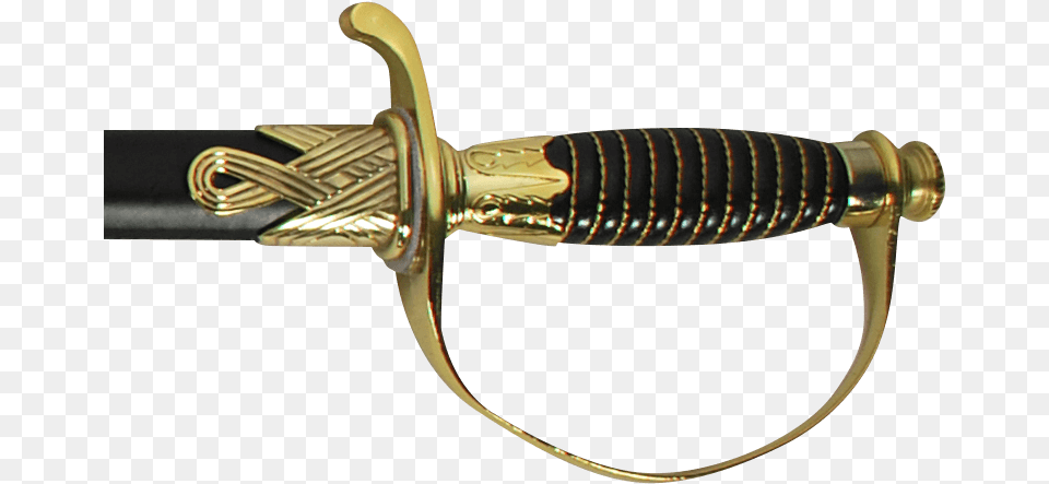 Gold And Black Handle Cavalry Sword Ranged Weapon, Blade, Dagger, Knife, Smoke Pipe Free Transparent Png