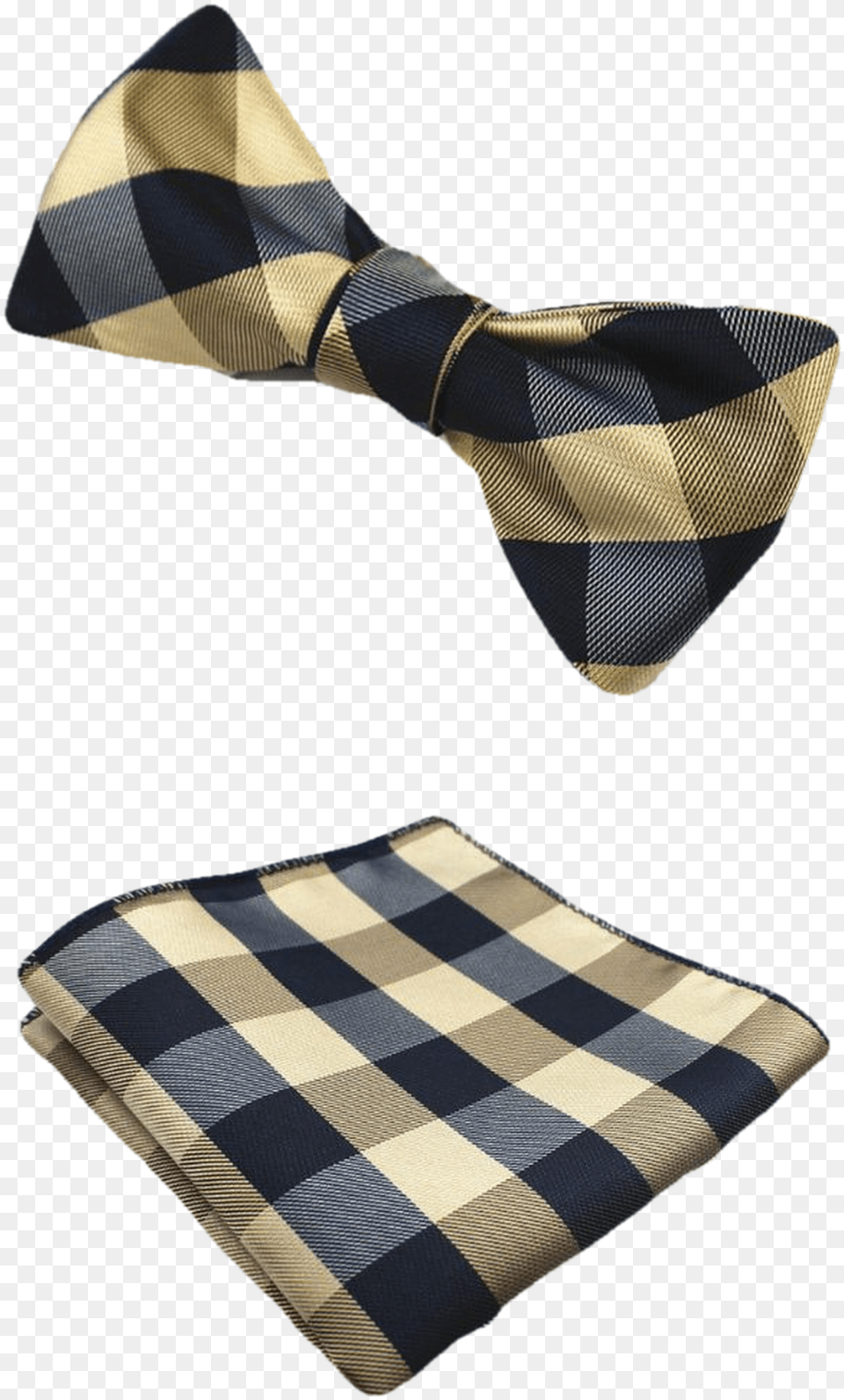 Gold And Blue Bow Tie And Pocket Square Bow Tie, Accessories, Formal Wear, Necktie, Bow Tie Png Image