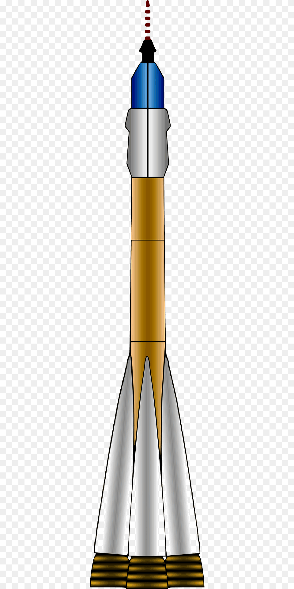 Gold And Blue Rocket Clipart, Weapon, Architecture, Building, Tower Png Image