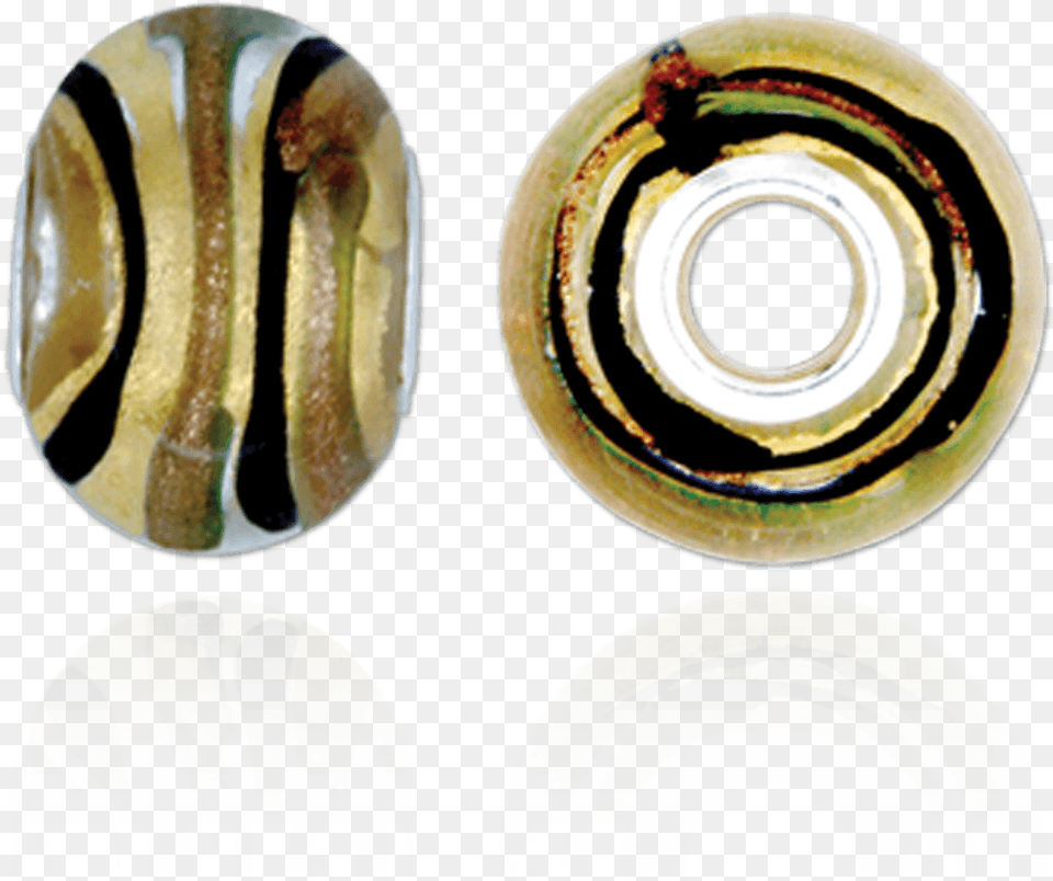 Gold And Brown Swirl Murano Glass Beads Circle, Accessories, Earring, Jewelry Png Image