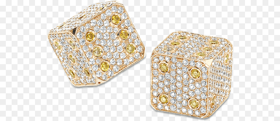 Gold And Diamond Dice, Accessories, Earring, Gemstone, Jewelry Free Png