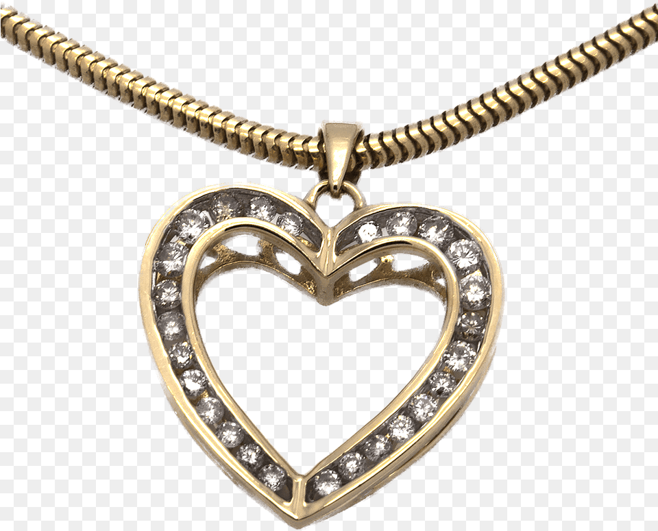 Gold And Diamond Heart Necklace Locket, Accessories, Gemstone, Jewelry, Pendant Free Png Download