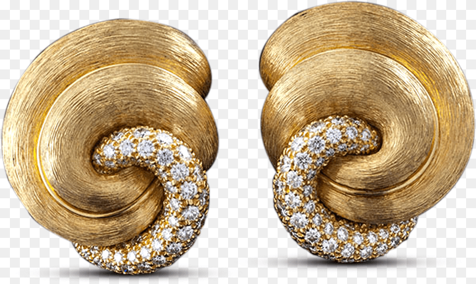 Gold And Diamond Swirl Earrings By Henry Dunay Earrings Png Image