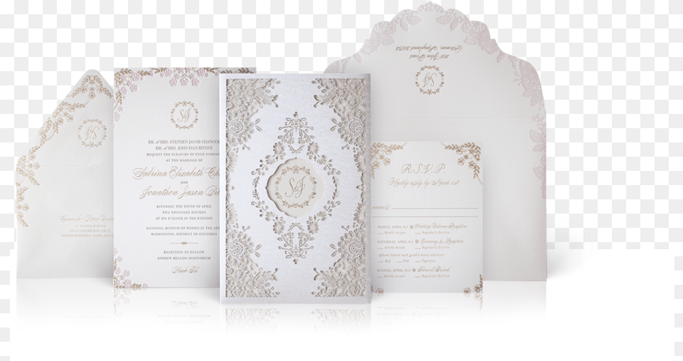 Gold And Ivory Lace Laser Cut Luxury Wedding Invitation Wedding Invitation, Page, Text, Envelope, Mail Png