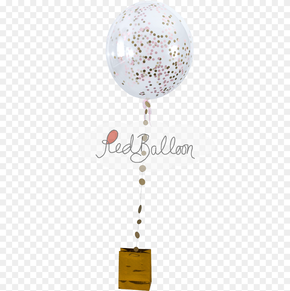 Gold And Pink Confetti Balloon Chain Png