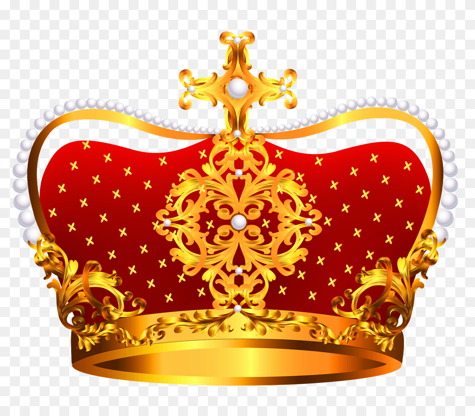 Gold And Red Crown With Pearls Clipart Red Crown, Accessories, Bracelet, Jewelry, Headband Free Transparent Png