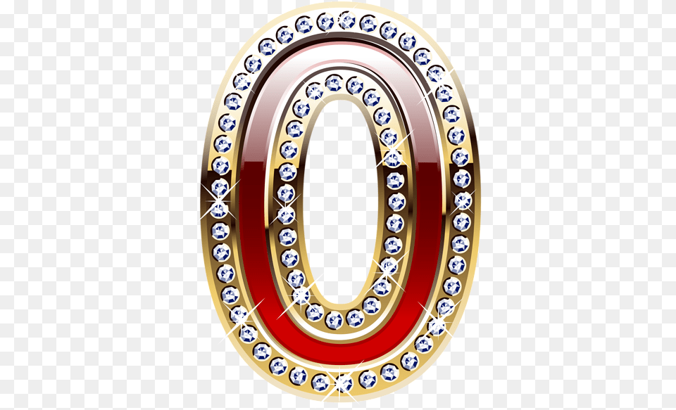 Gold And Red Number Zero Clipart Image Czcionki Pudeko Red And Gold Numbers, Accessories, Earring, Jewelry, Diamond Free Png Download