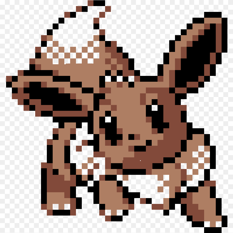 Gold And Silver Eevee Sprite Pixel Art Eevee Sprite, Qr Code Png Image