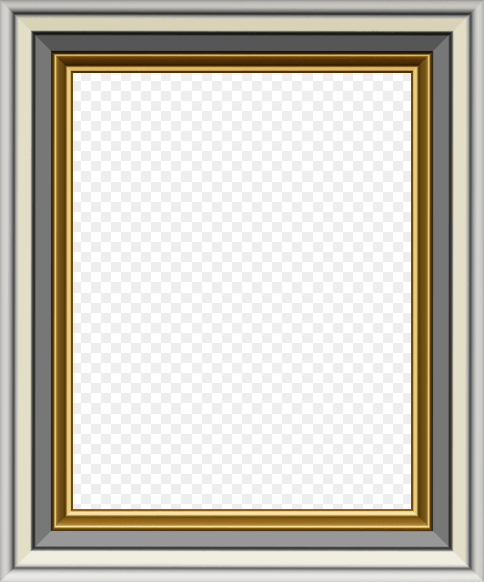 Gold And Silver Frame Transparent Gallery, Mirror, Blackboard Png Image