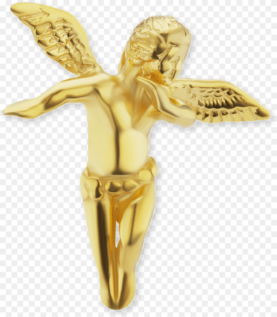 Gold Angel Pendant Crucifix, Cross, Symbol, Adult, Female Free Png Download