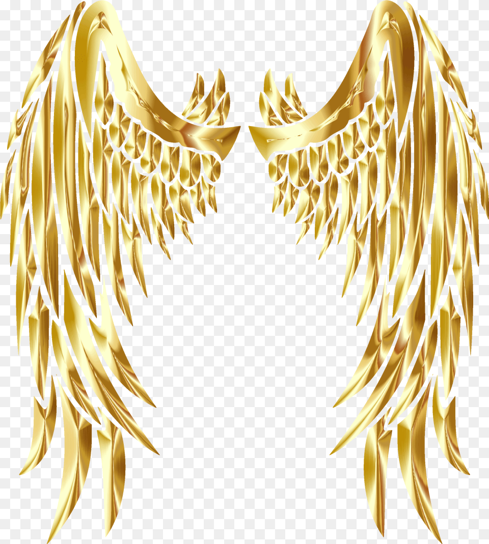 Gold Angel Wingsu0027 T Shirt By Wannabe Art In 2020 Golden Gold Angel Wings, Accessories, Animal, Fish, Sea Life Free Png Download
