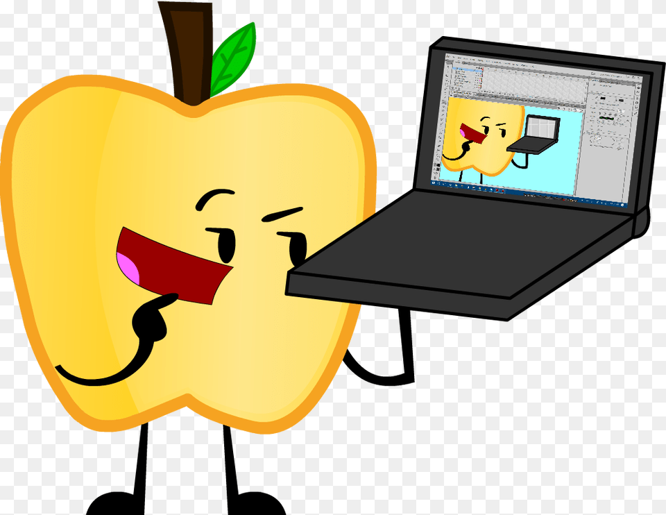 Gold Apple Pose, Computer, Electronics, Laptop, Pc Free Png