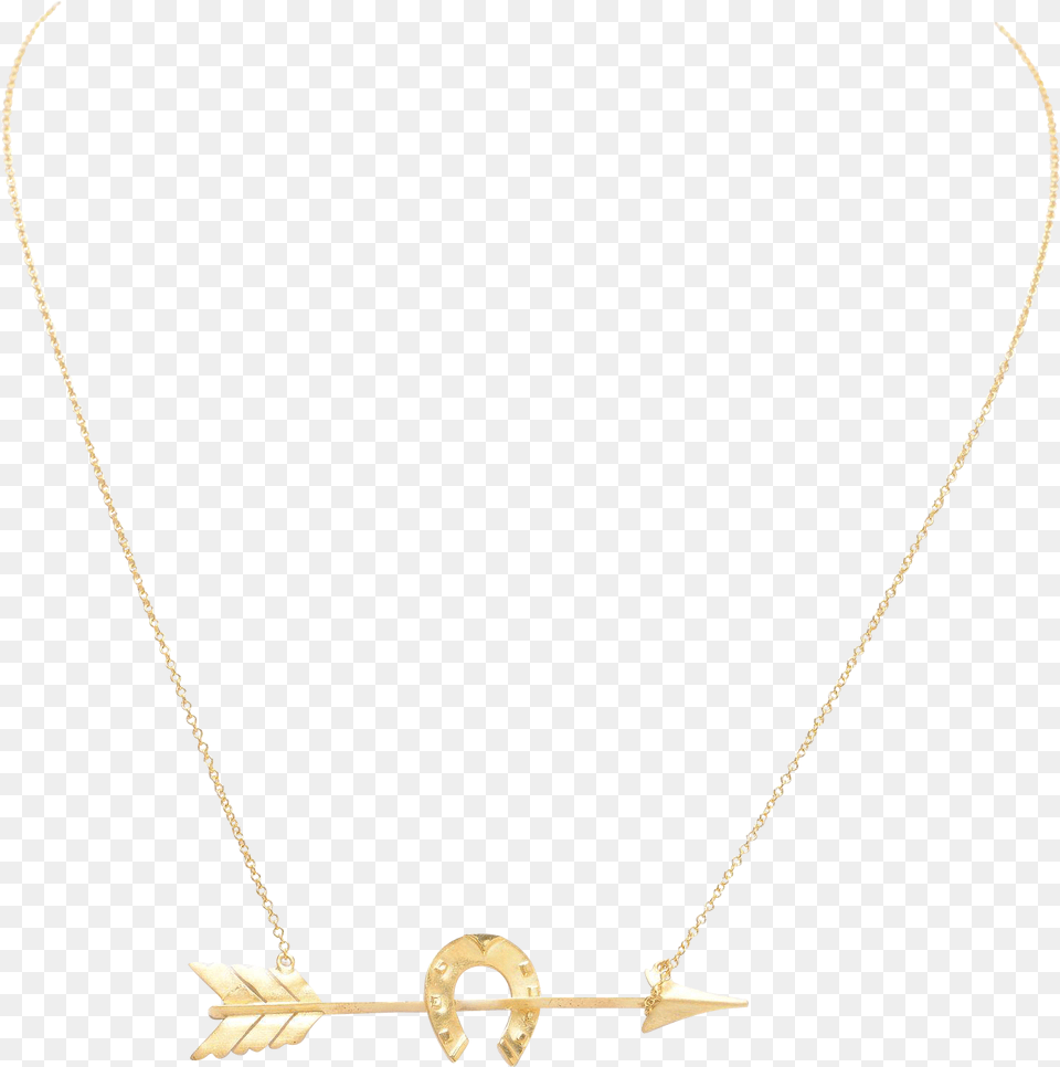 Gold Arrow And Horseshoe Necklace Necklace, Accessories, Jewelry, Pendant Png