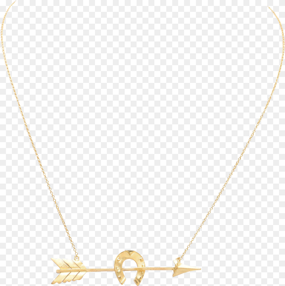 Gold Arrow And Horseshoe Necklace Necklace, Accessories, Jewelry, Pendant Free Png