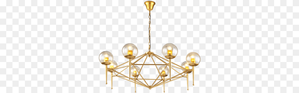 Gold Art Deco 68 Light Transparent Glass Bead Chandelier Chandelier, Lamp, Light Fixture Png