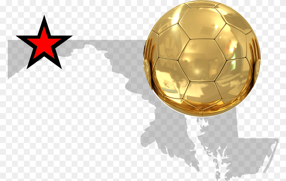 Gold Ball Map Of Maryland Rivers, Football, Soccer, Soccer Ball, Sport Free Png