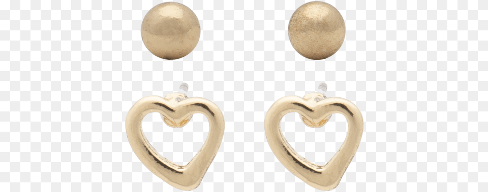 Gold Ball Open Heart Gold, Accessories, Earring, Jewelry, Astronomy Free Png Download