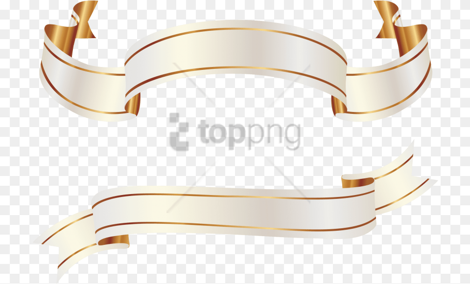 Gold Banner Ribbon Images Transparent White Gold Ribbon Vector, Cuff, Text Png Image