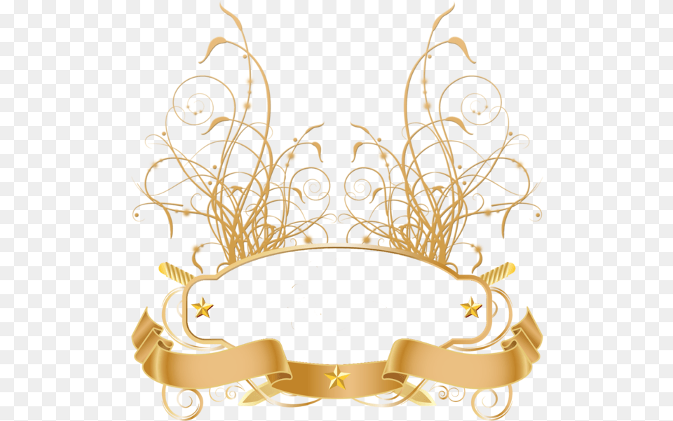 Gold Banner Ribbon Psd Official Psds Golden Banner, Accessories, Jewelry, Crown Free Png