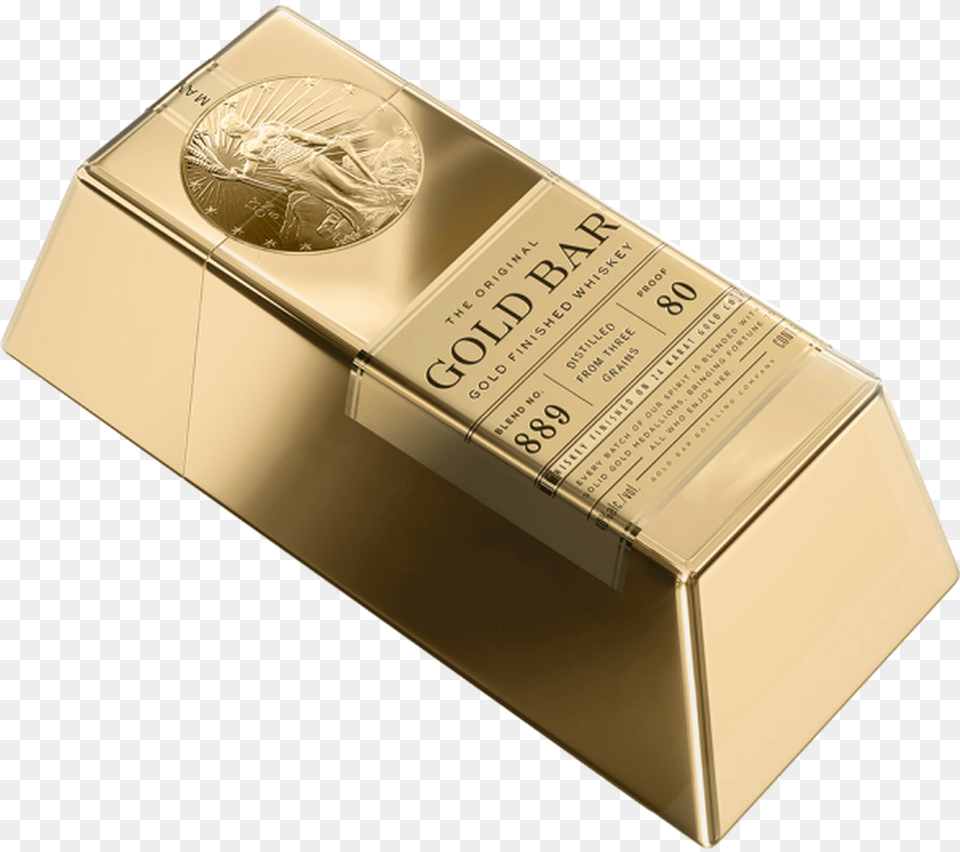 Gold Bar Premium Blended Whiskey Mini 50ml Gold Bar Whiskey Mini, Box, Silver Free Png