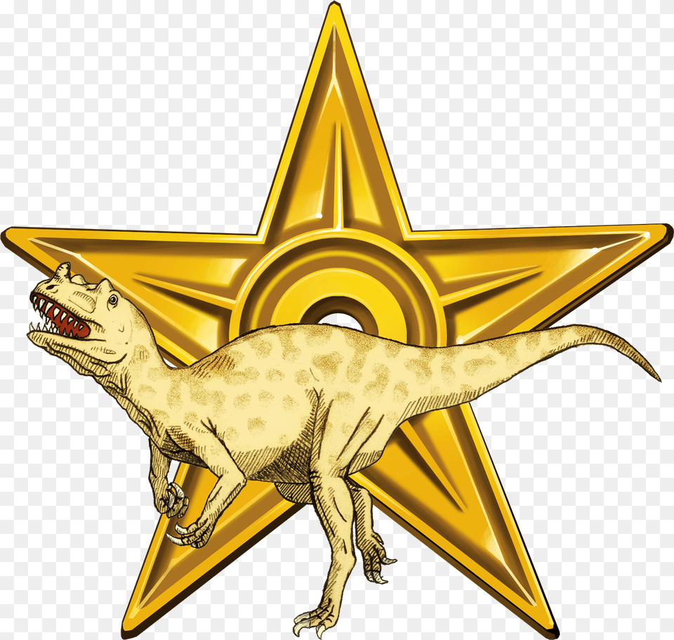 Gold Barnstar Of Dino Human Rights, Animal, Dinosaur, Reptile, Symbol Free Png Download