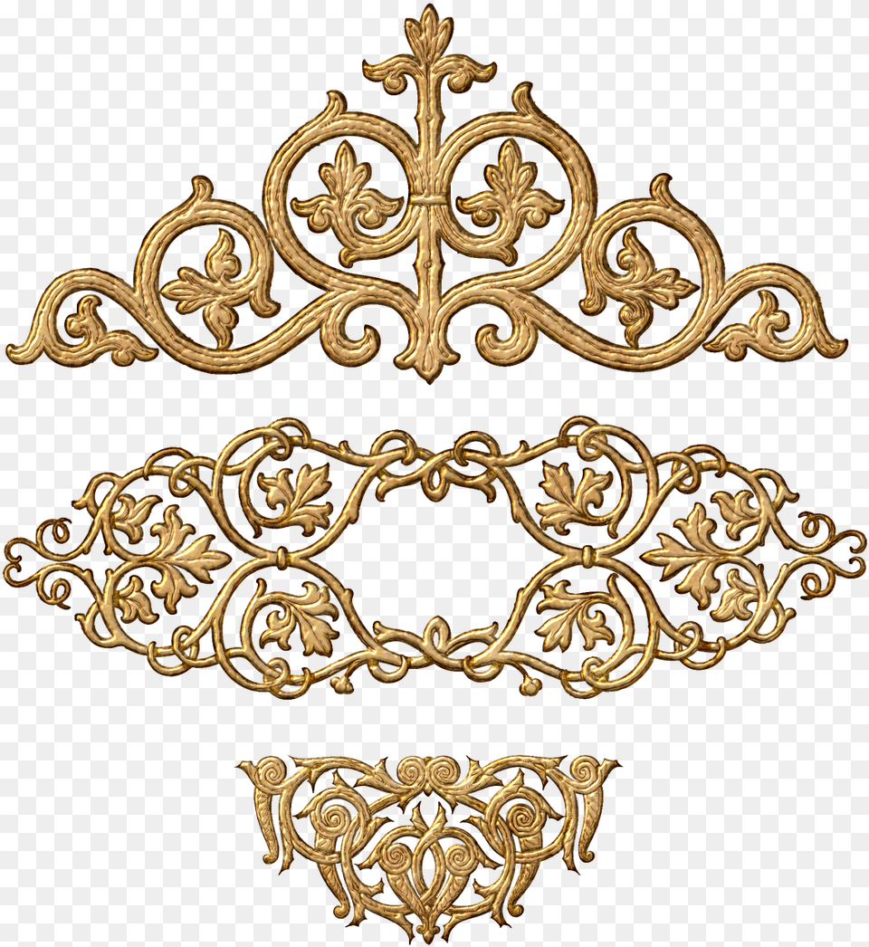 Gold Baroque Ornament, Accessories, Bronze, Jewelry, Pattern Free Png