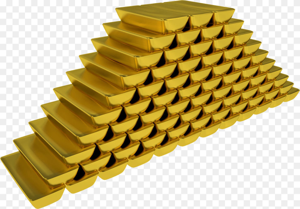Gold Bars Stock Pile Gold Bars With Transparent Background Free Png