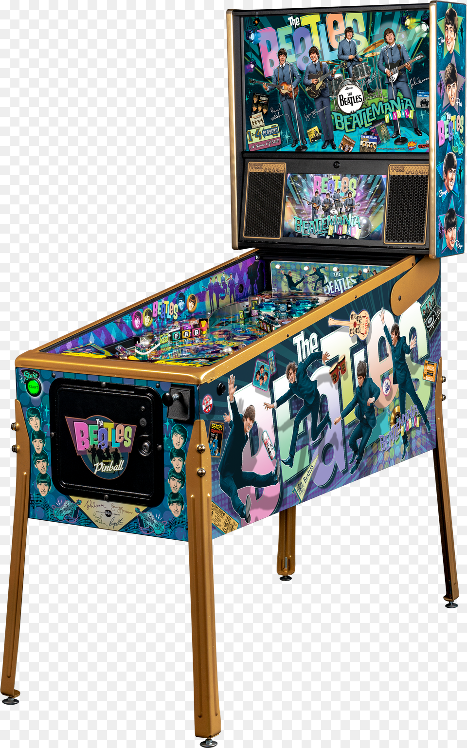 Gold Beatles Pinball Machine Stern Png Image