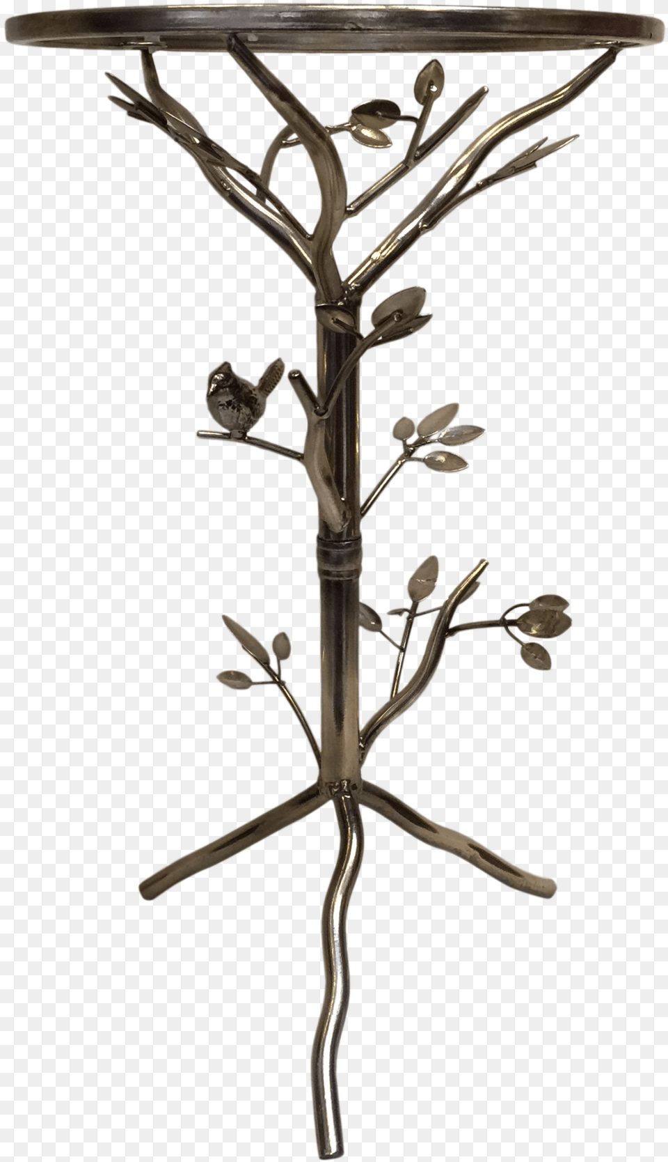 Gold Birdie On A Branch Table Twig, Furniture, Stand, Animal, Bird Png