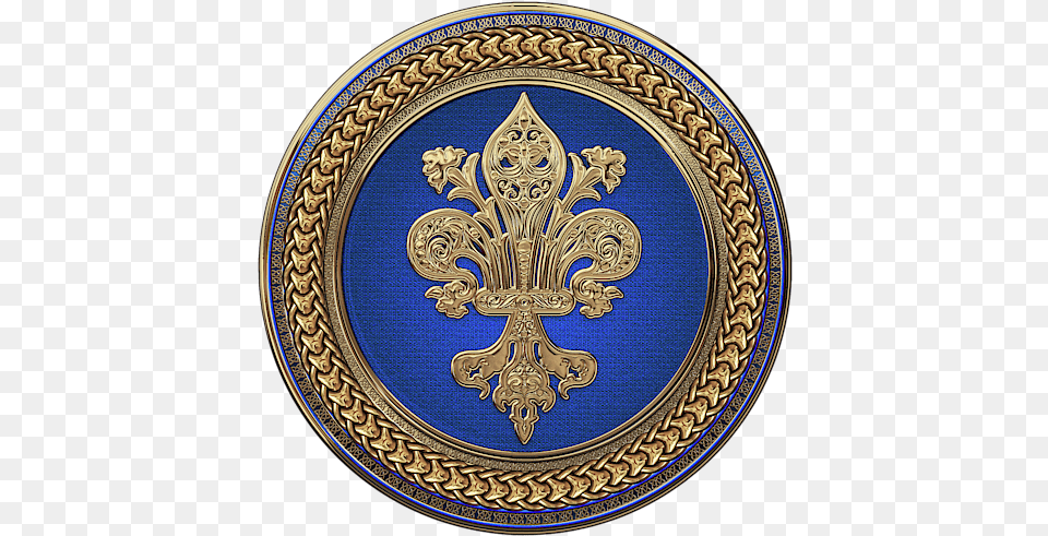 Gold Blue And White Fleur De Lis, Pattern, Accessories, Jewelry, Locket Free Transparent Png