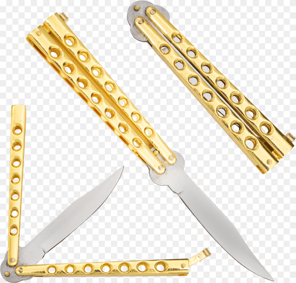 Gold Bokeh Paint Splatter Drop Point Butterfly Knife, Blade, Weapon, Dagger Free Png