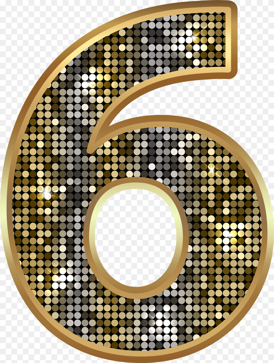 Gold Bokeh Transparent Number Six Gold Deco Six Gold Free Png