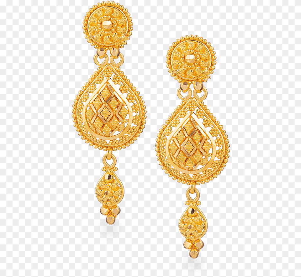 Gold Bridal Earring In Fine Filigree Design Gold Wedding Earrings Design, Accessories, Jewelry, Locket, Pendant Free Png Download