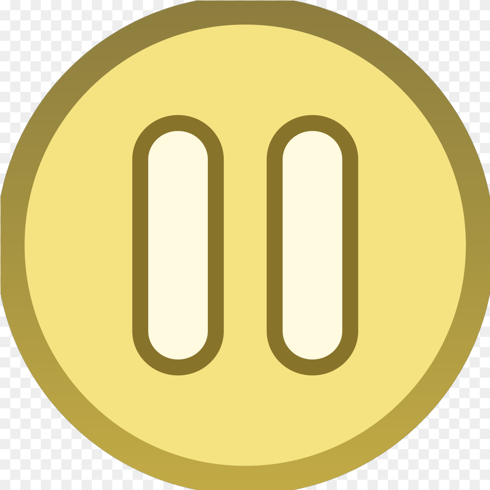 Gold Brown Plain Pause Button Icon Solid, Text, Disk, Number, Symbol Free Png