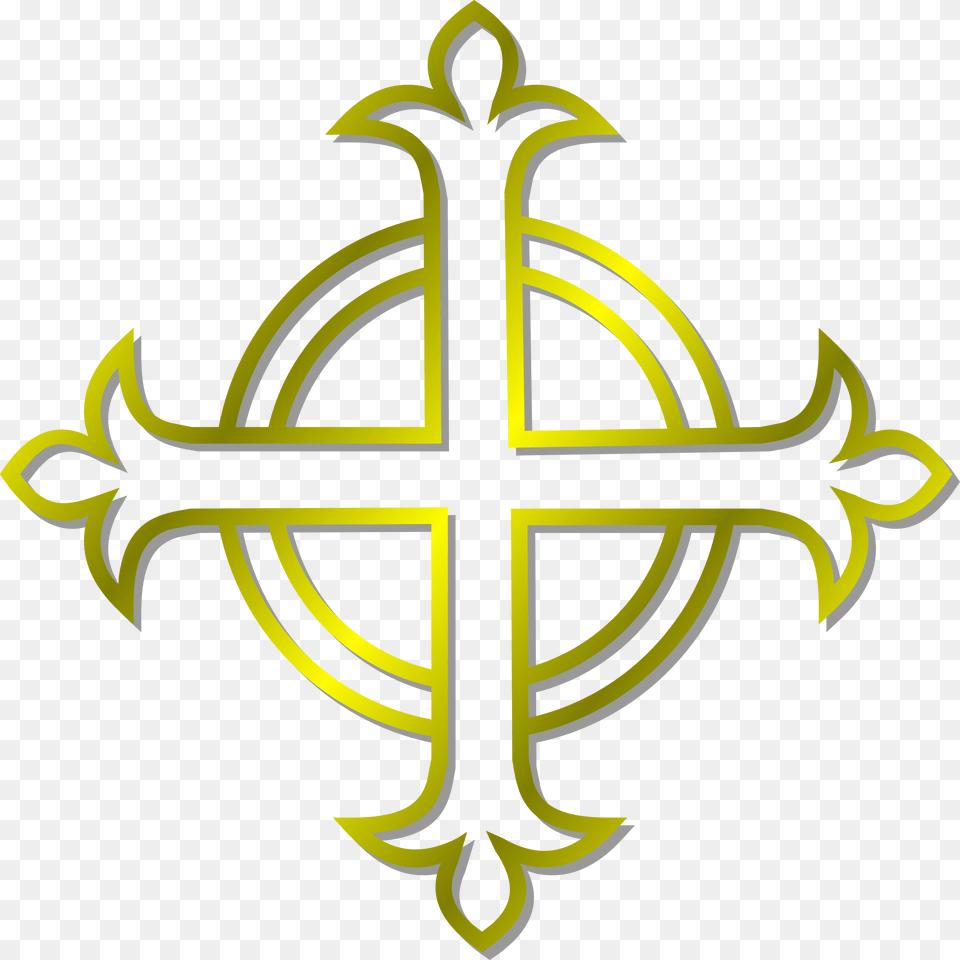 Gold Budded Cross Icons Anglican Clipart, Electronics, Hardware, Symbol, Emblem Free Png Download