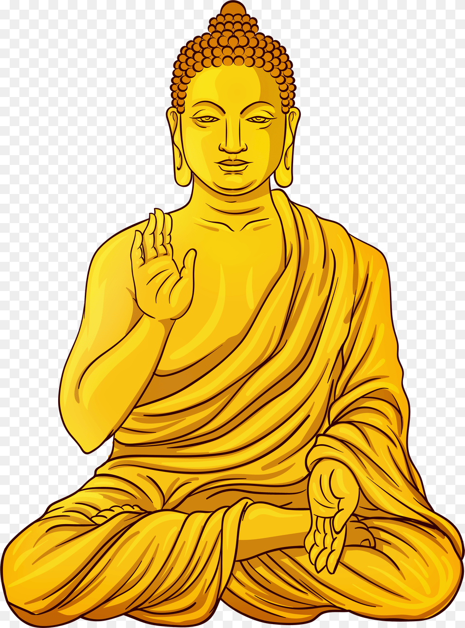 Gold Buddha Statue Clip Art Buddha Statue Clip Arts, Symbol, Blade, Dagger, Knife Free Transparent Png