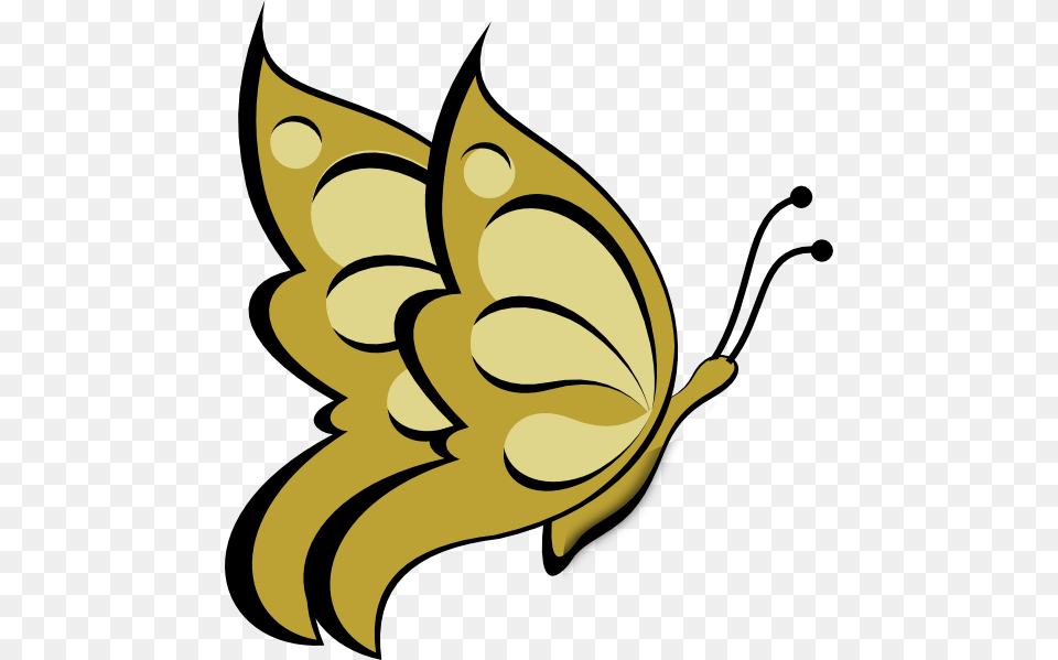 Gold Butterfly Clip Art At Clker Com Vector Online Gold Butterfly Clipart, Produce, Plant, Banana, Leaf Free Transparent Png