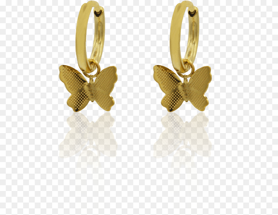 Gold Butterfly Earrings Somewheresomeday Solid, Accessories, Earring, Jewelry Free Png Download