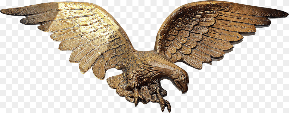 Gold Cast Metal Eagle Wall Mount Metal Eagle Metal Logo Eagle, Bronze, Animal, Bird Free Transparent Png